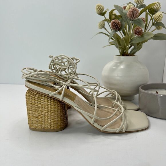 Dolce Vita Nika Strappy Block Heel Sandals Square Toe Cream Women’s US 10 NWOB - Picture 6 of 11